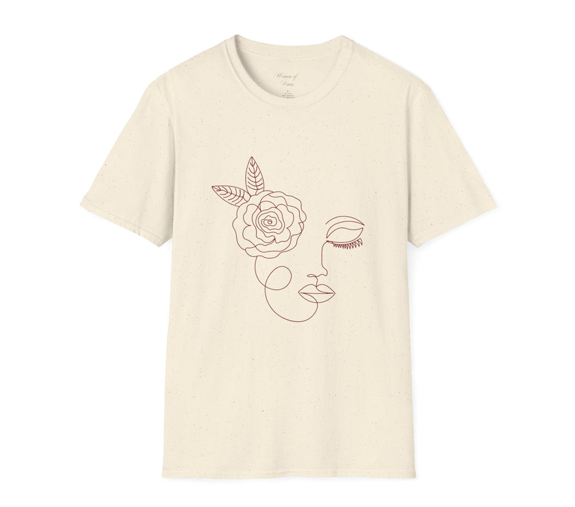 The Dreamer Tee – Minimalist Floral Line Art Softstyle T-Shirt