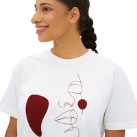 The Muse Tee - Artsy lineart cropped tee