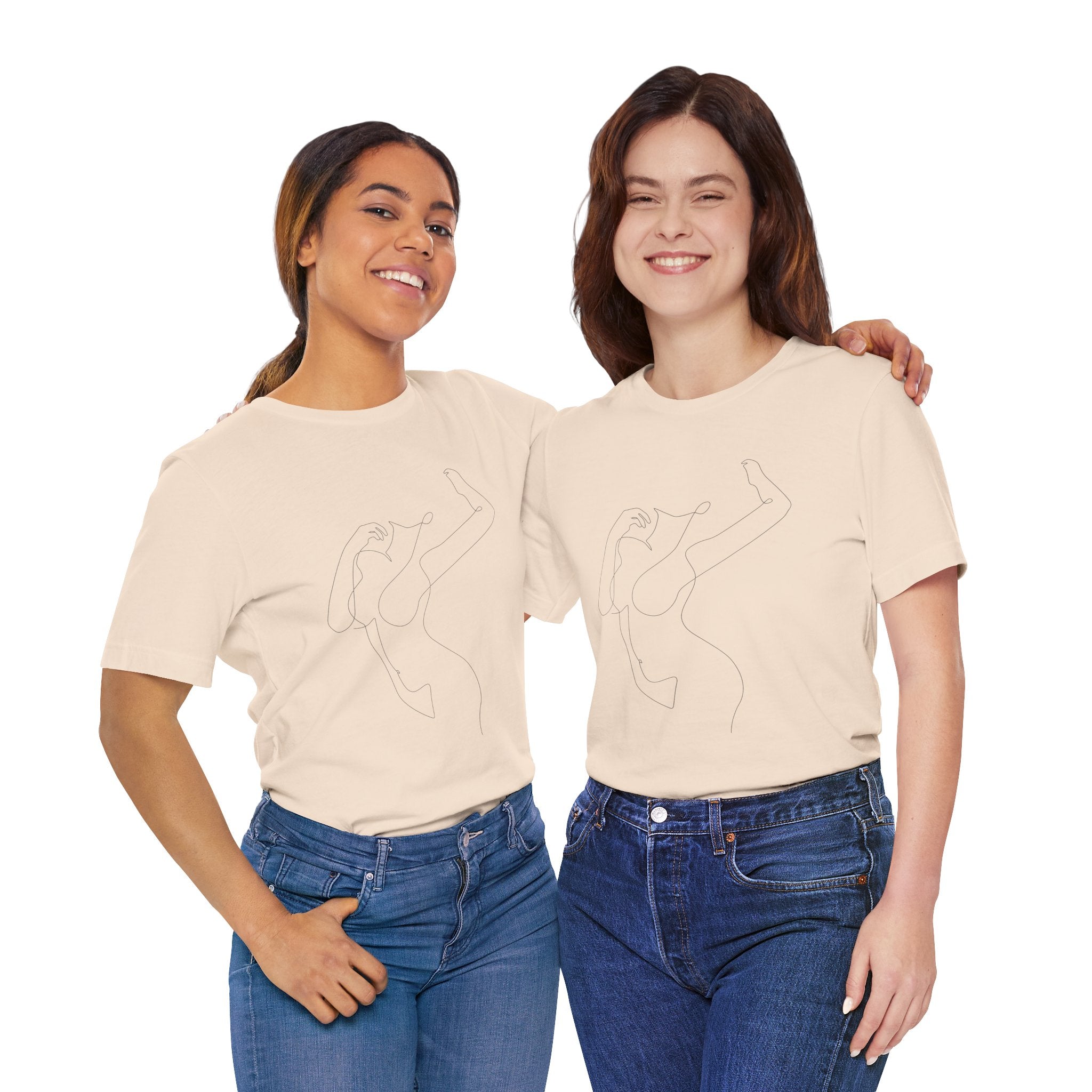 Minimal Line Art Woman Graphic Tee