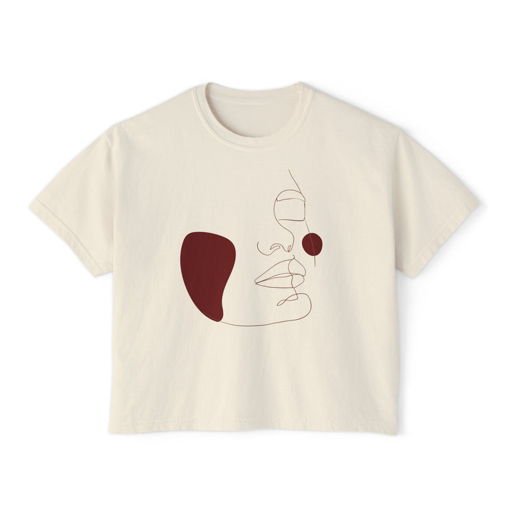 The Muse Tee - Artsy lineart cropped tee