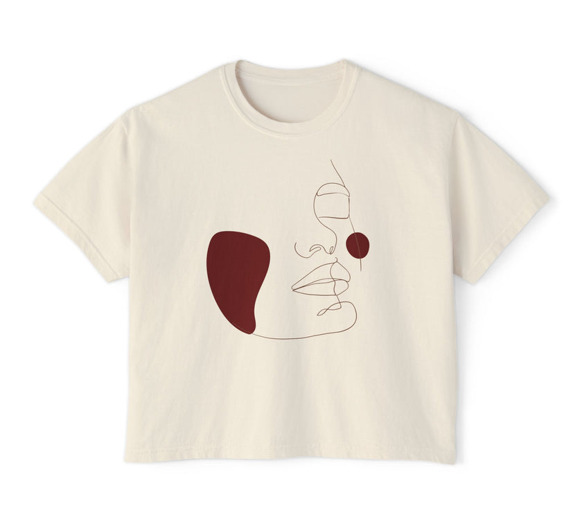 The Muse Tee - Artsy lineart cropped tee