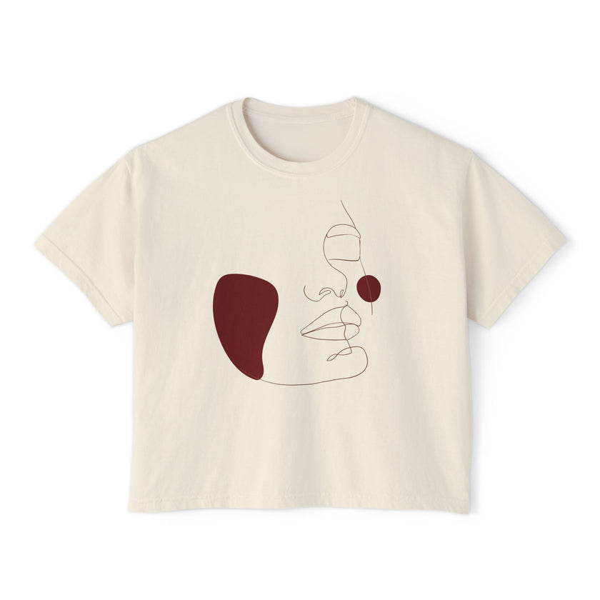 The Muse Tee - Artsy lineart cropped tee