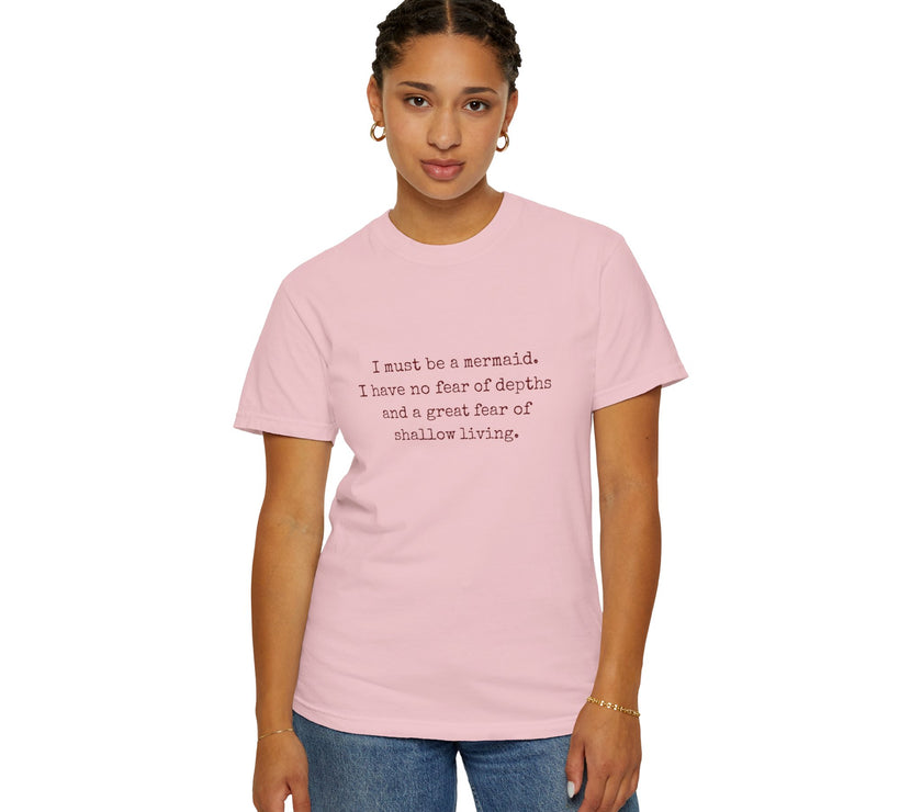 Anaïs Nin Mermaid Quote Tee — Ivory Cotton Poetic Statement