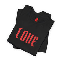 Embroidered Gothic 'LOVE' T-Shirt