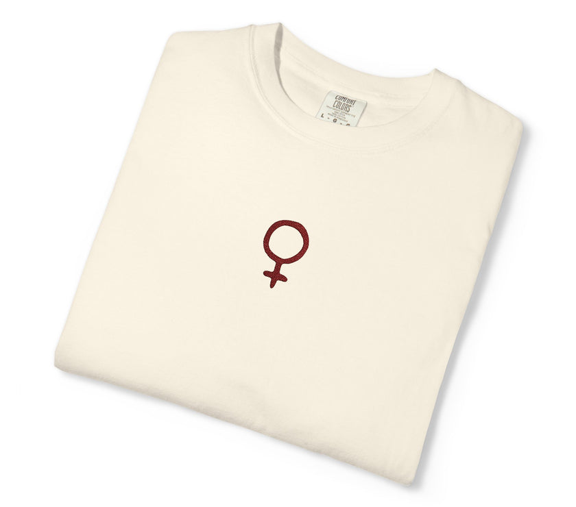 Embroidered Feminine Symbol T-Shirt