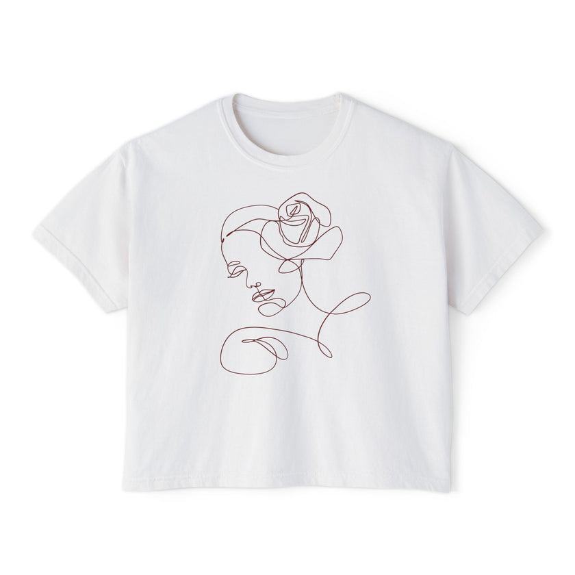 The Siren Tee | Minimal Line Art Cropped T-Shirt