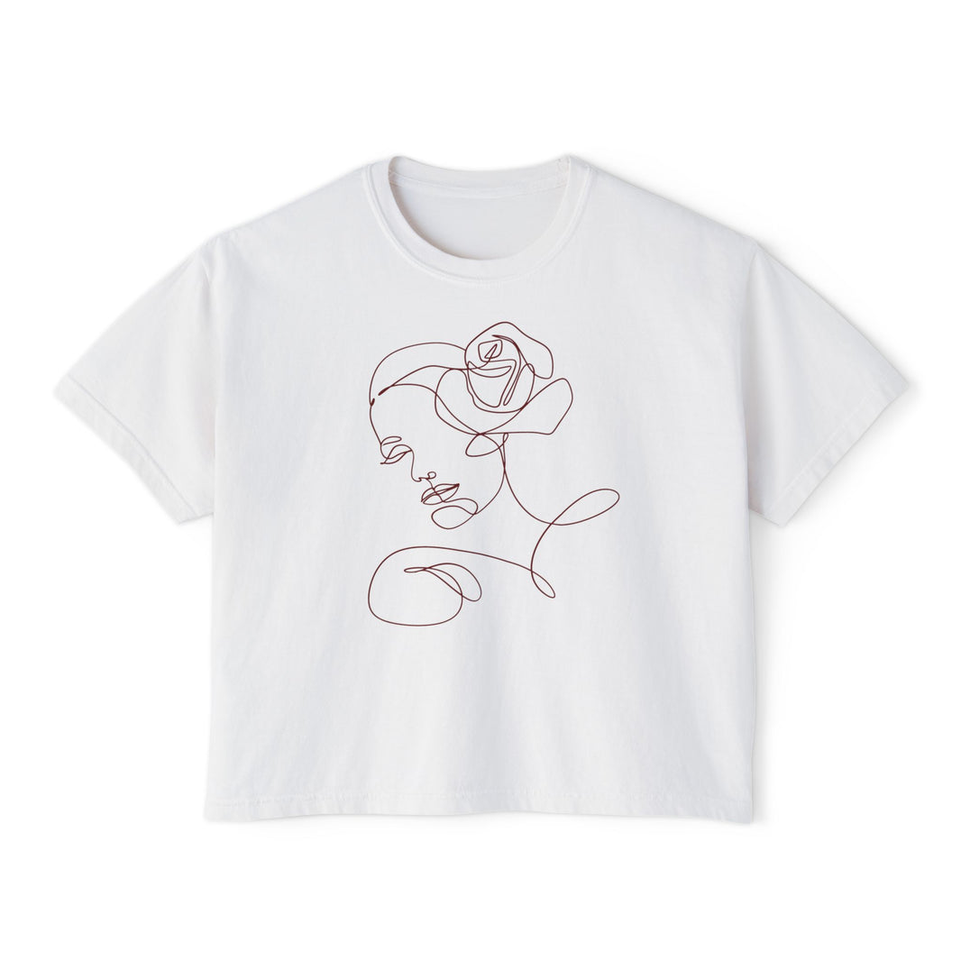The Siren Tee | Minimal Line Art Cropped T-Shirt