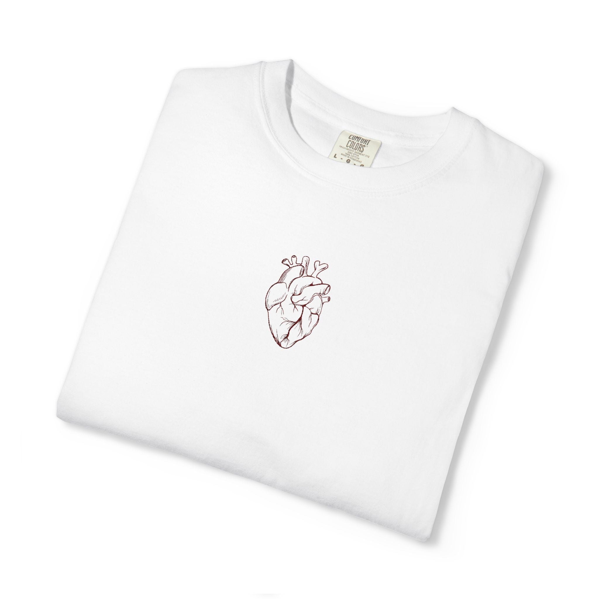 Embroidered Heart Illustration T-Shirt