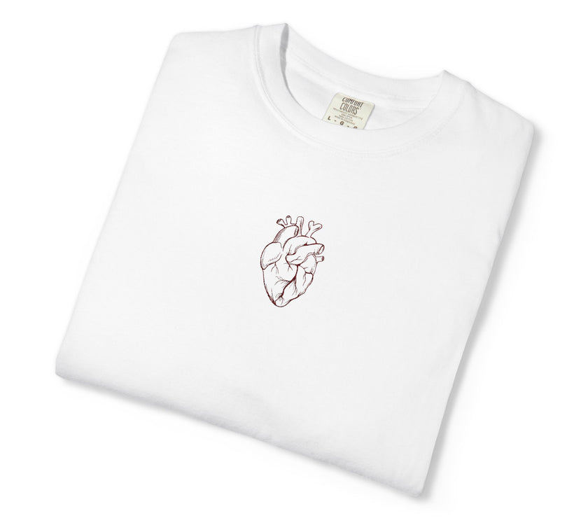 Embroidered Heart Illustration T-Shirt