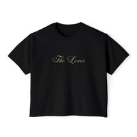 The Lover Cropped Tee – Minimalist Romantic T-Shirt in Black