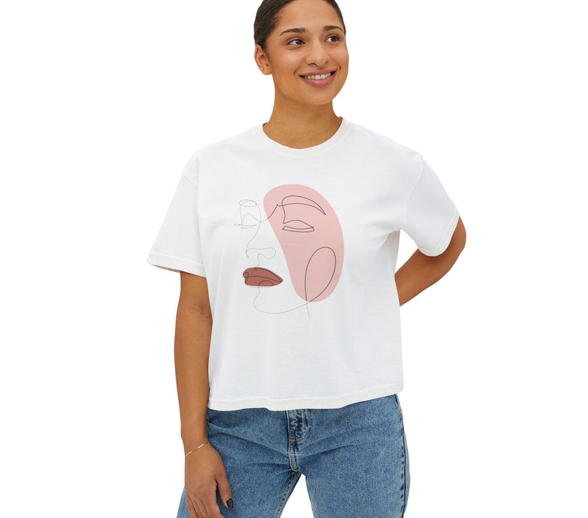 The Lover Tee - Cropped lineart tee