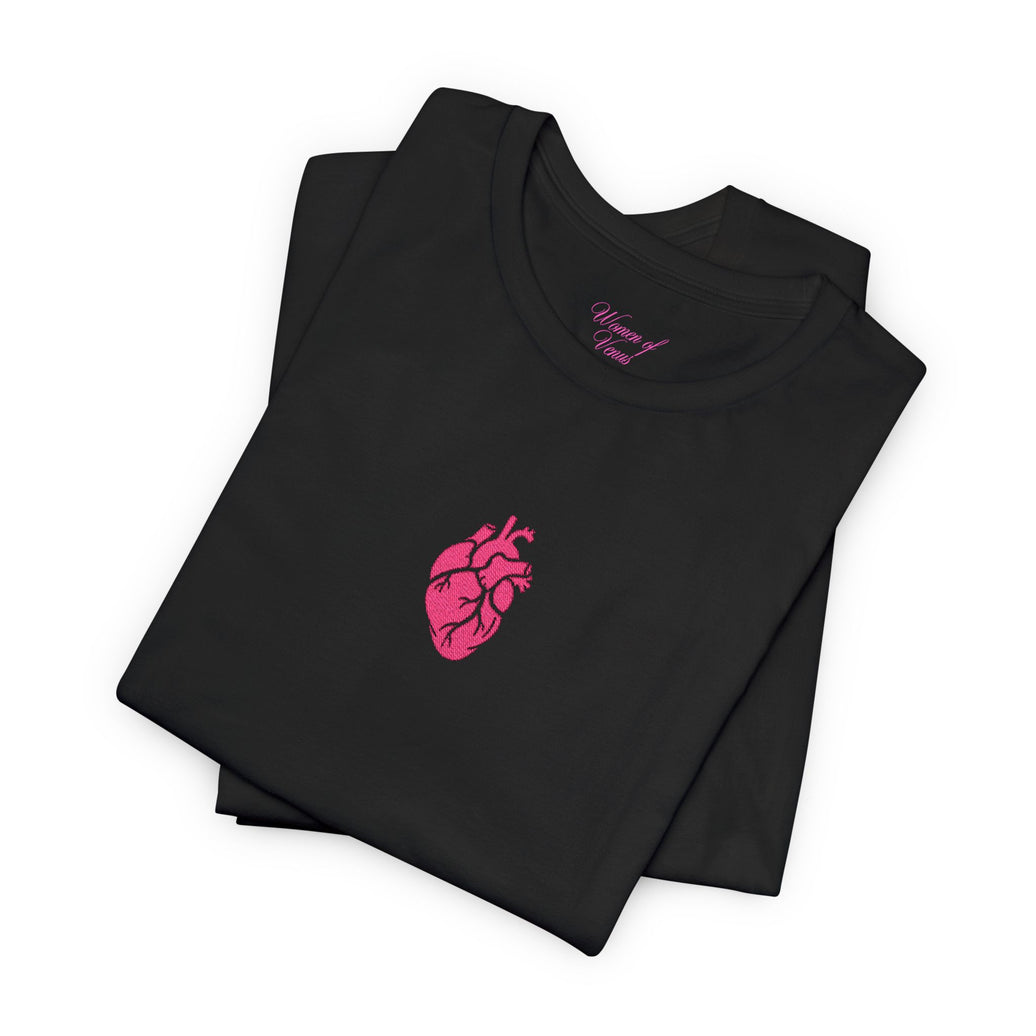 Embroidered Anatomical Heart Tee