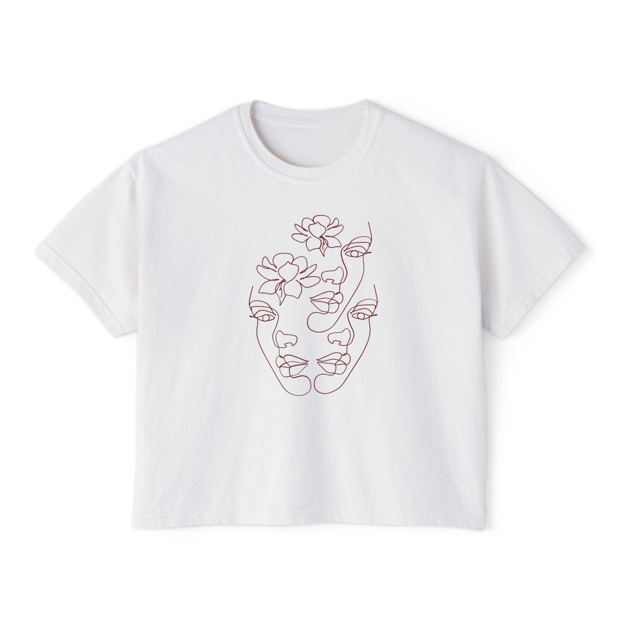 The Trinity Cropped Tee – Feminine Connection Line Art cropped T-Shirt
