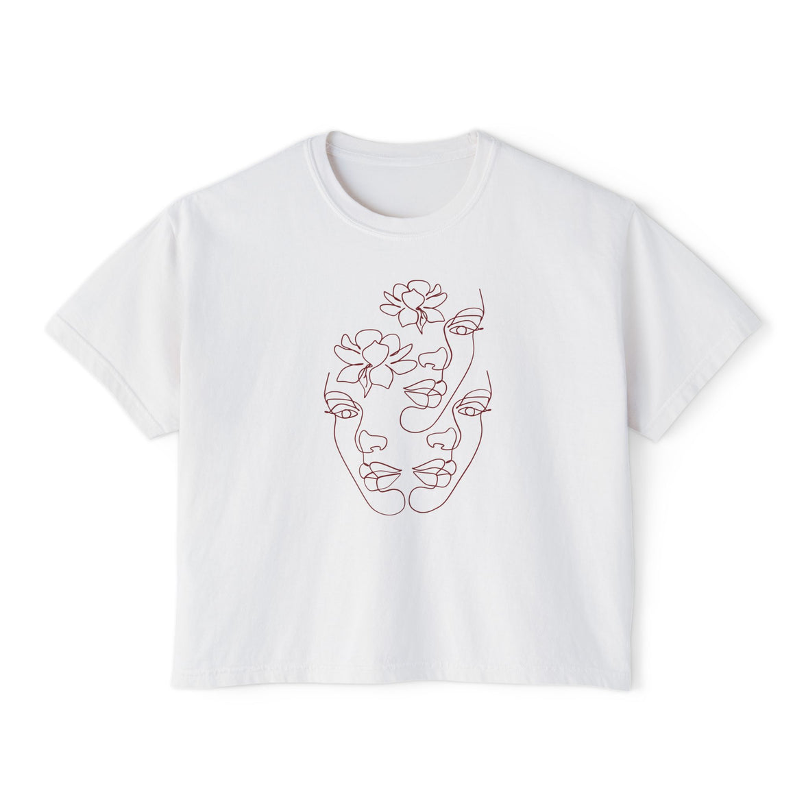 The Trinity Cropped Tee – Feminine Connection Line Art cropped T-Shirt