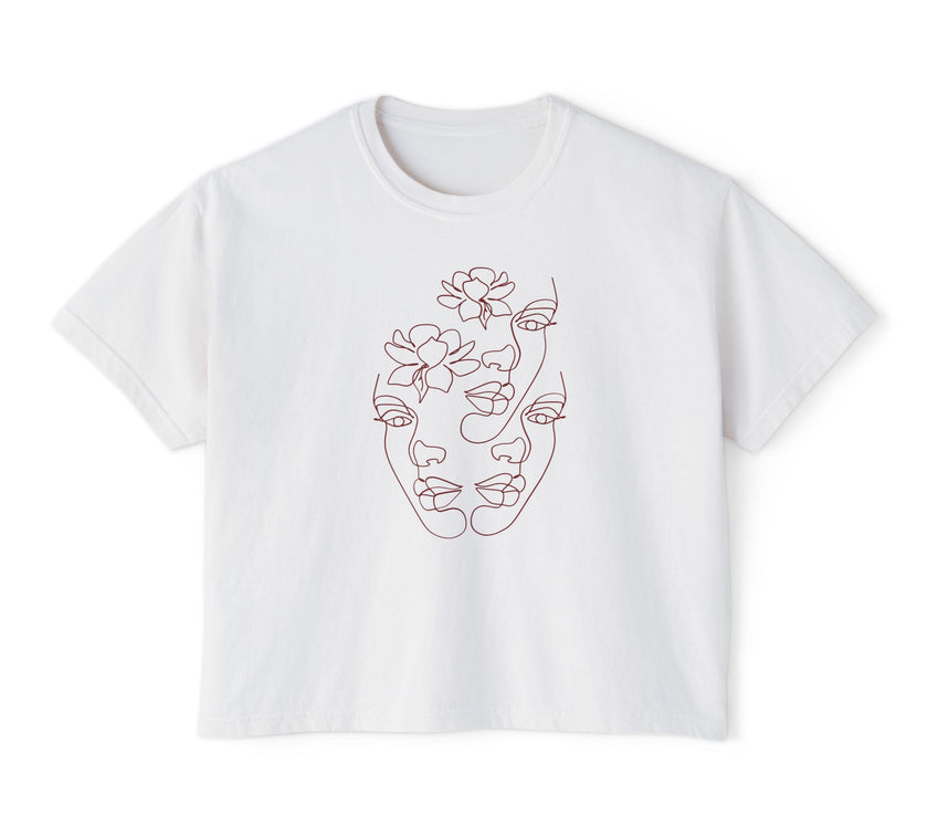 The Trinity Cropped Tee – Feminine Connection Line Art cropped T-Shirt