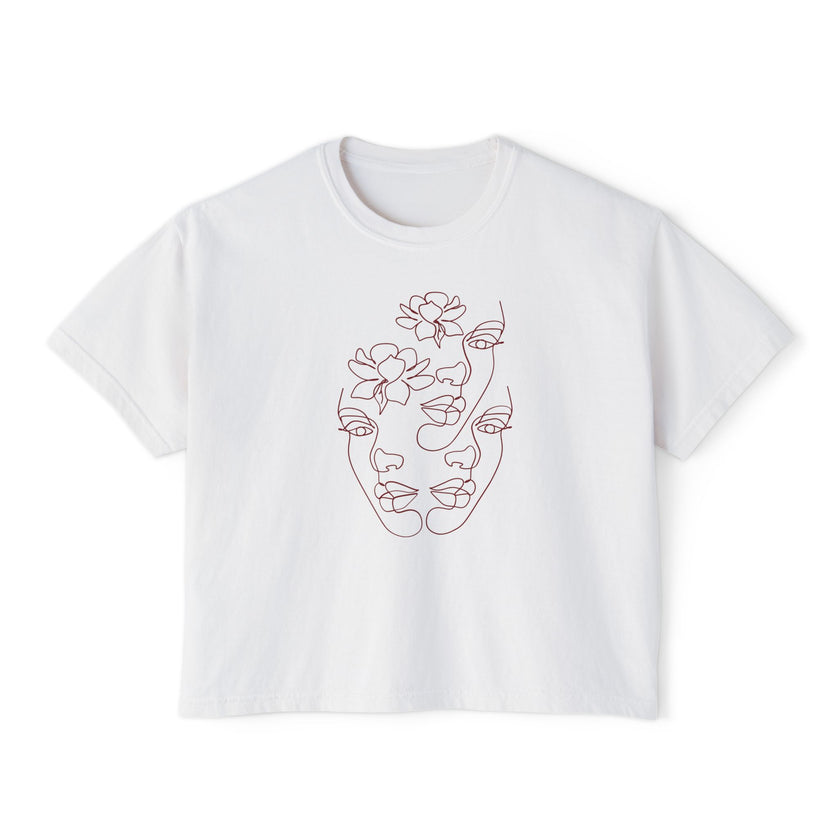 The Trinity Cropped Tee – Feminine Connection Line Art cropped T-Shirt