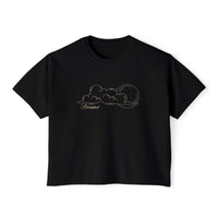 Dreamer Crop Tee – Minimalist Celestial Graphic T-Shirt in Black