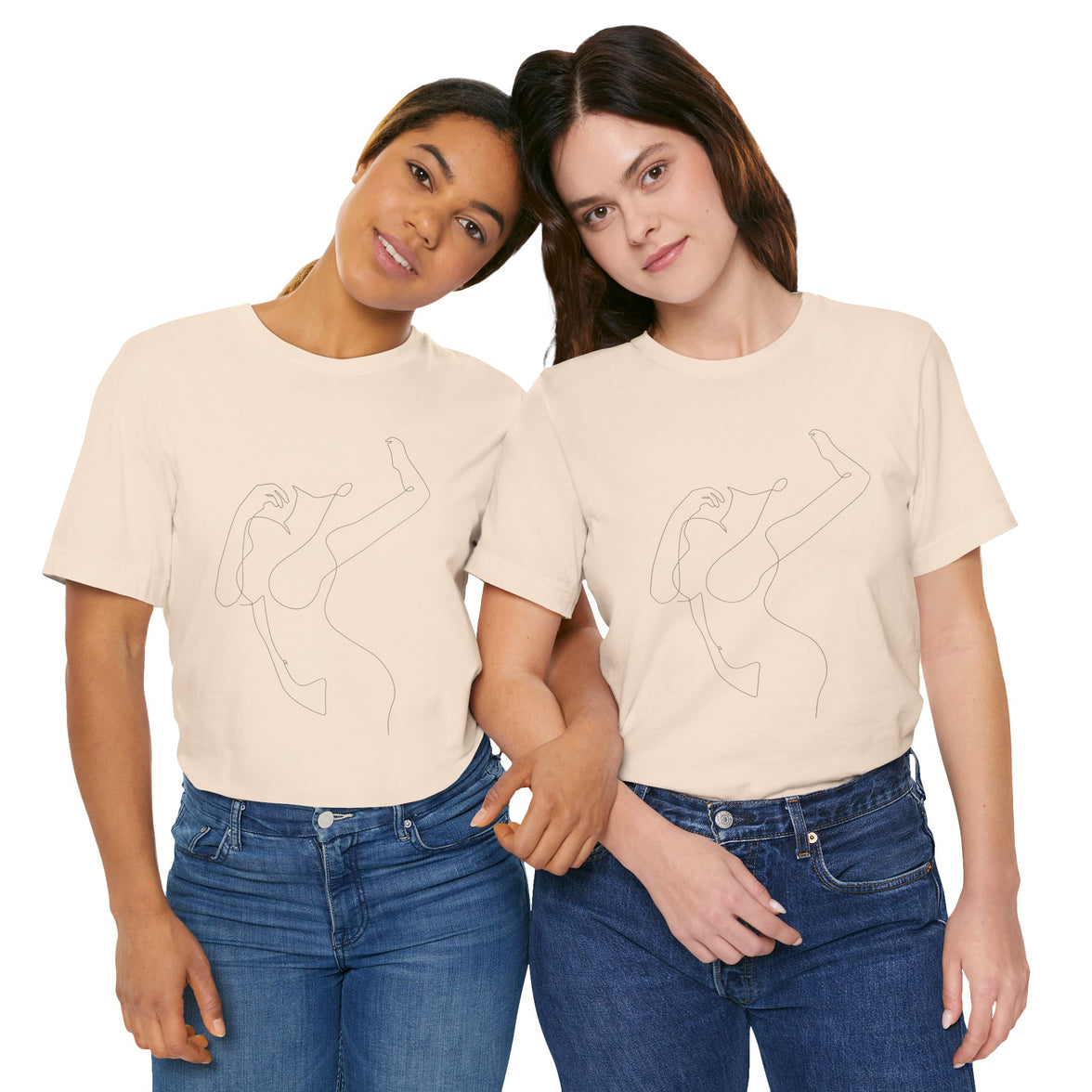 Minimal Line Art Woman Graphic Tee