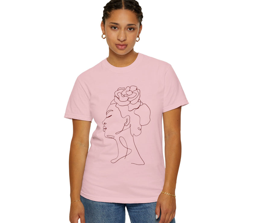 The Rebel Tee - Elegant Line Art T-Shirt for Empowerment