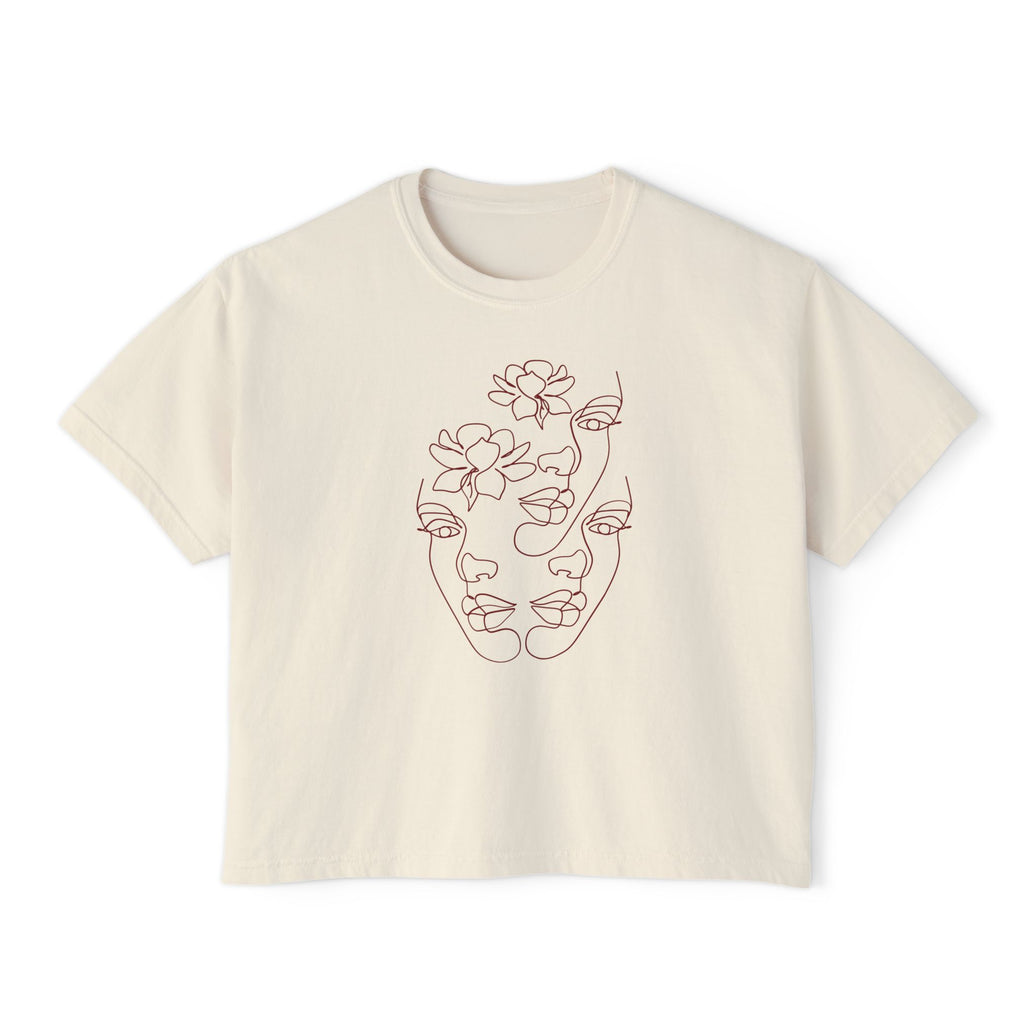 The Trinity Cropped Tee – Feminine Connection Line Art cropped T-Shirt