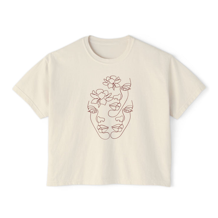 The Trinity Cropped Tee – Feminine Connection Line Art cropped T-Shirt