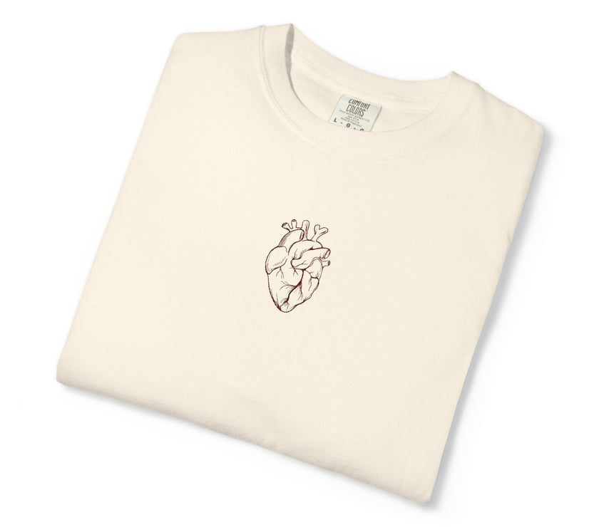 Embroidered Heart Illustration T-Shirt