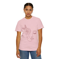 The Dreamer Tee – Line Art Floral Face T-Shirt