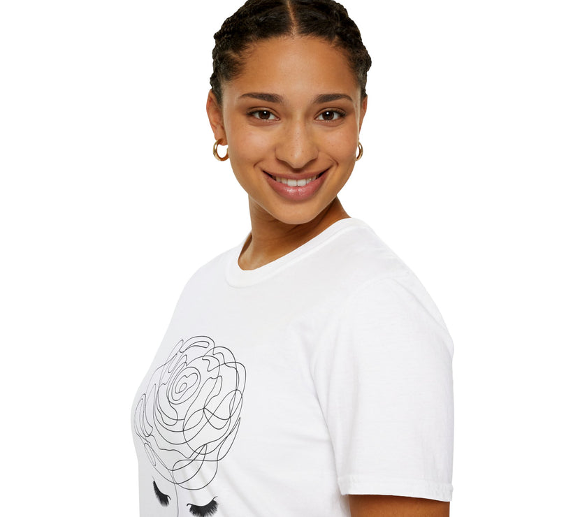 The Rose of Venus Tee – Feminine Line Art T-Shirt (100% Cotton)