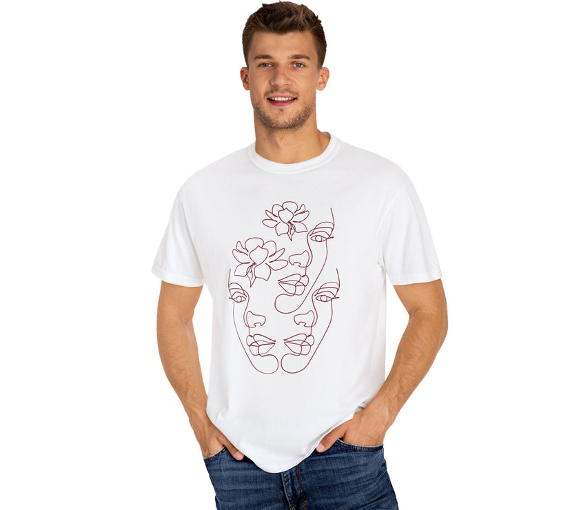 The Trinity Tee – Feminine Connection Line Art T-Shirt