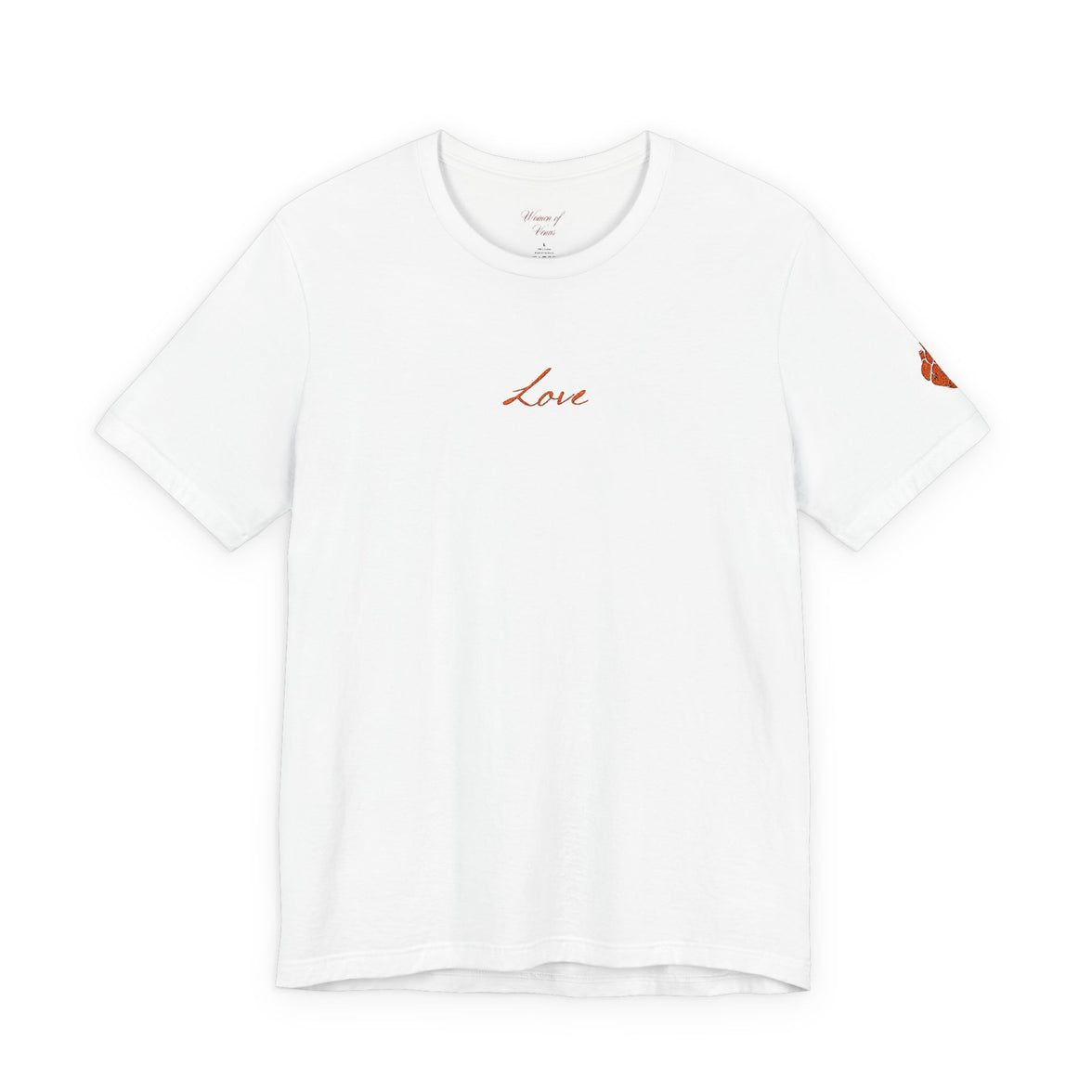 Embroidered Love  Tee with Heart Sleeve