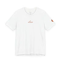 Embroidered Love  Tee with Heart Sleeve