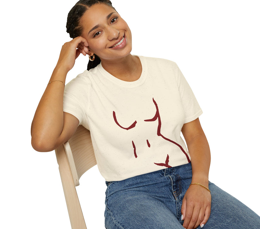 Female Body Outline T-Shirt - Softstyle