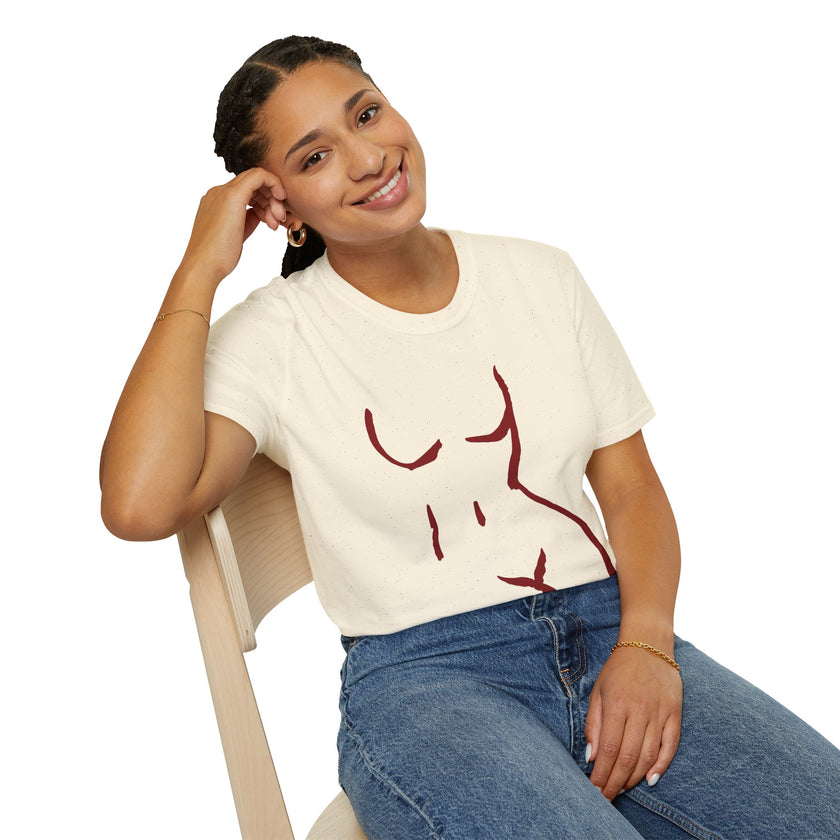 Female Body Outline T-Shirt - Softstyle