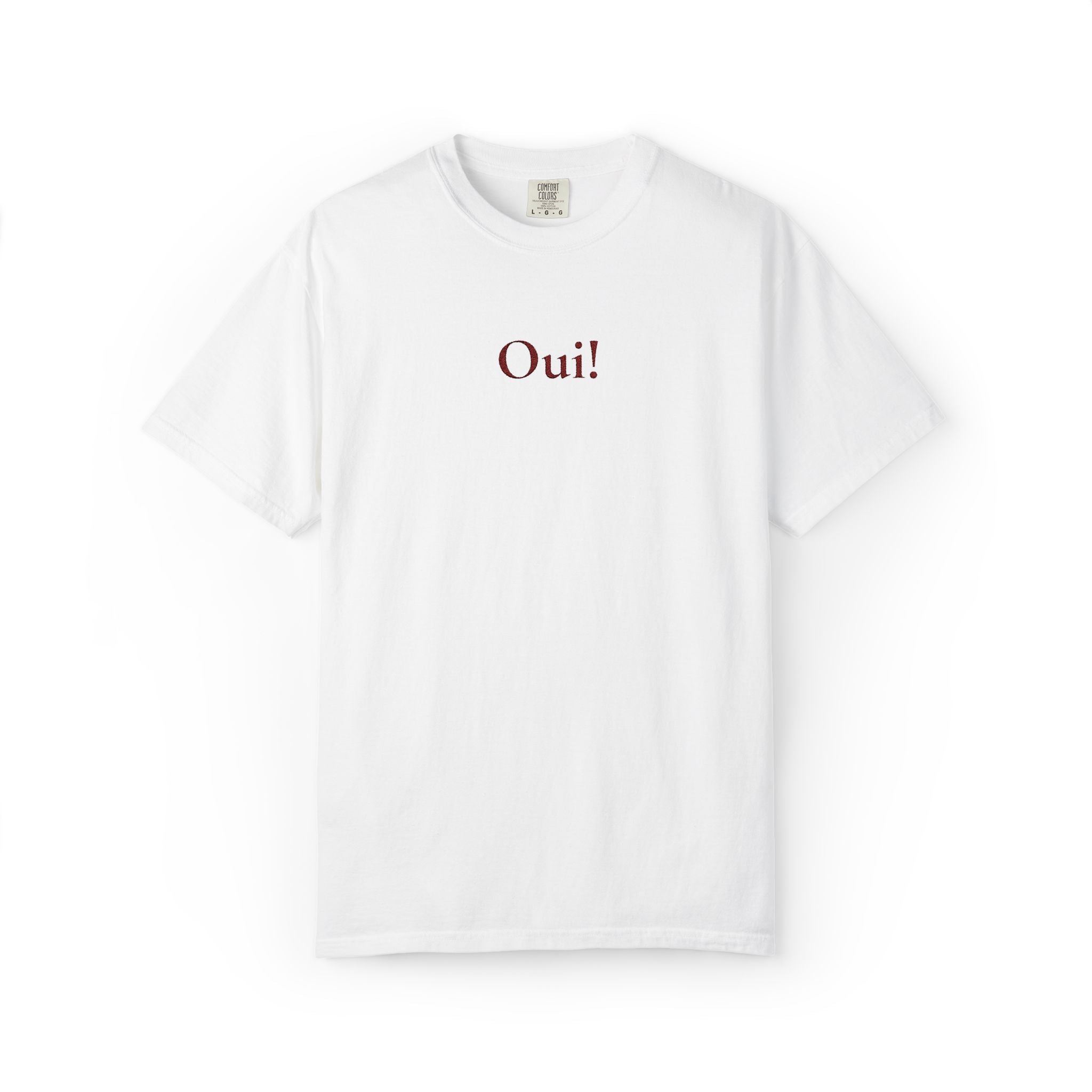 Embroidered Oui Tee | French Minimalist T-Shirt – Parisian Chic by Women of Venus
