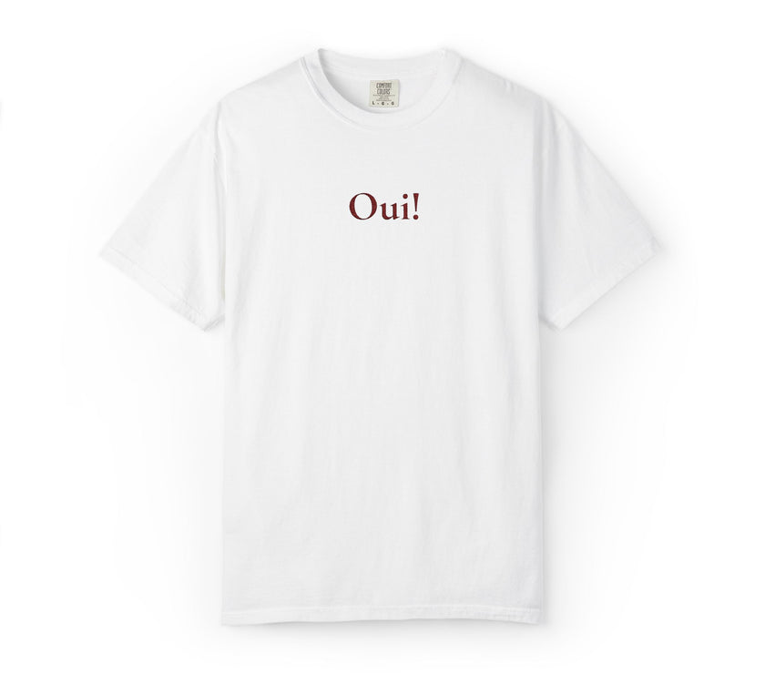 Embroidered Oui Tee | French Minimalist T-Shirt – Parisian Chic by Women of Venus