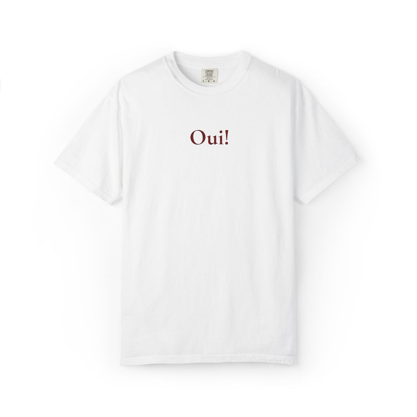 Embroidered Oui Tee | French Minimalist T-Shirt – Parisian Chic by Women of Venus