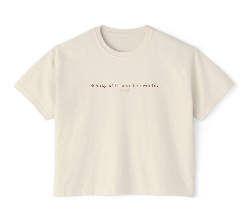 Beauty will save the world cropped tee