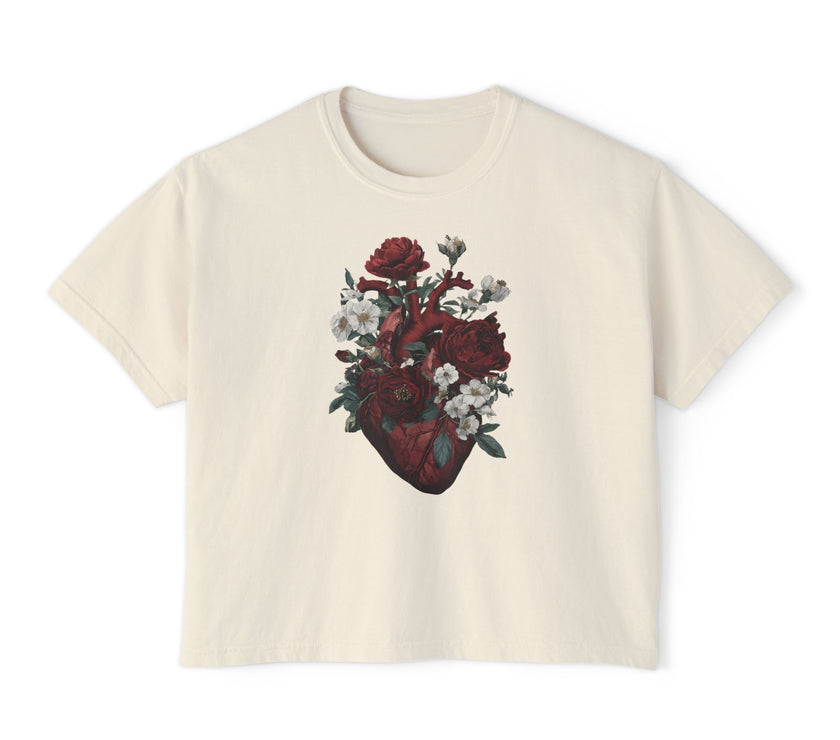 Floral Heart Boxy Tee