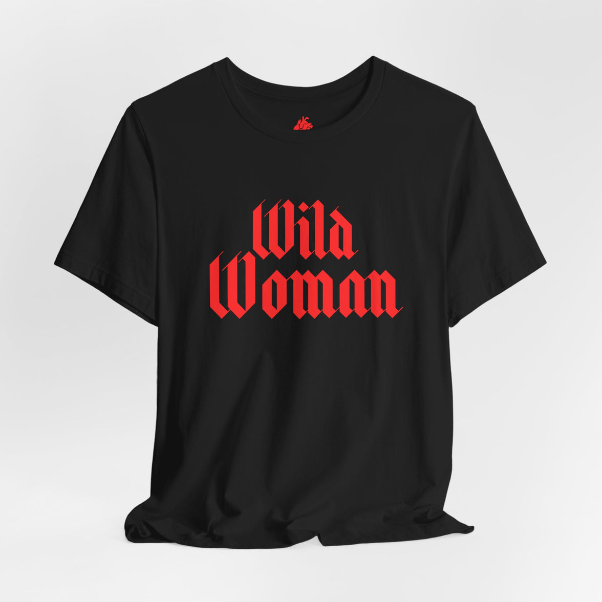 Wild Woman Tee — Bold Red Gothic Graphic T‑Shirt