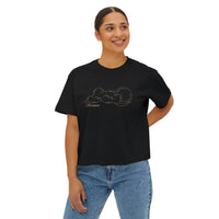 Dreamer Crop Tee – Minimalist Celestial Graphic T-Shirt in Black