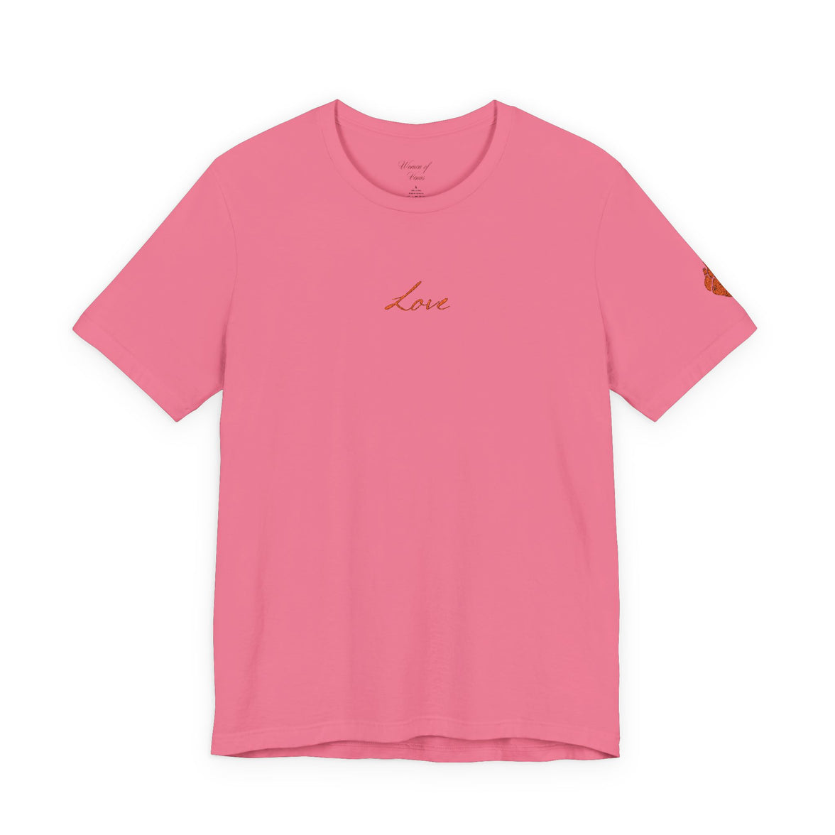 Embroidered Love  Tee with Heart Sleeve