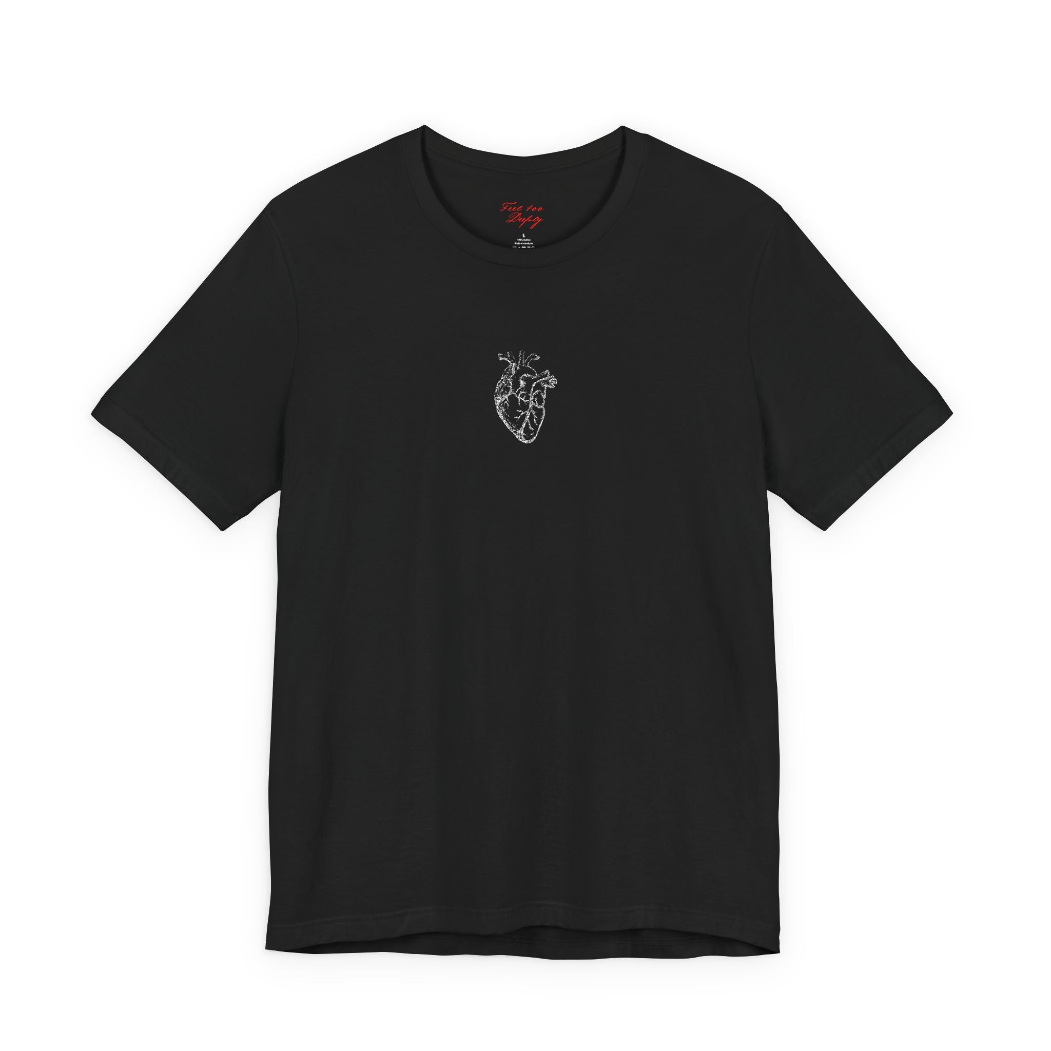 Embroidered anatomical heart tee
