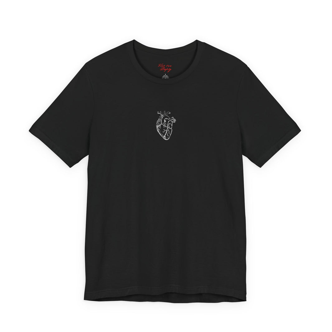 Embroidered anatomical heart tee