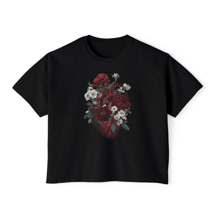 Floral Heart Boxy Tee