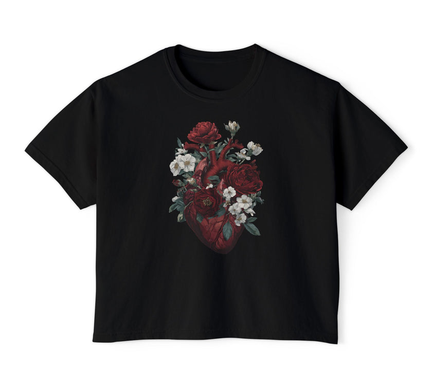 Floral Heart Boxy Tee