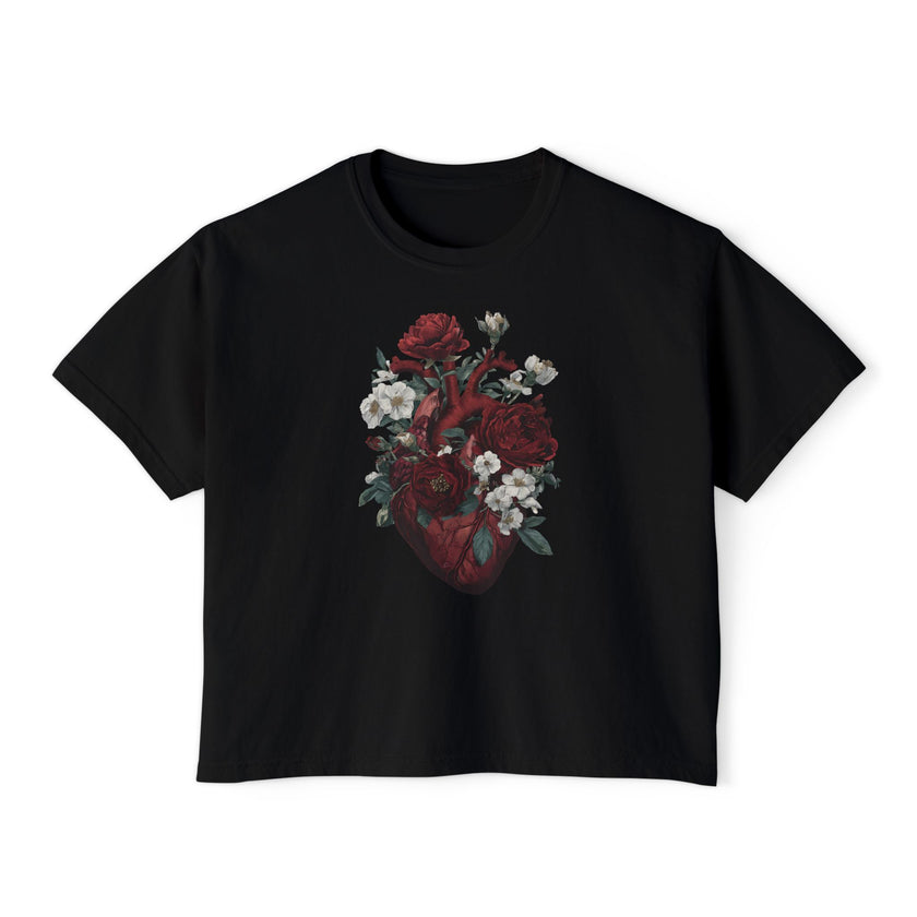 Floral Heart Boxy Tee