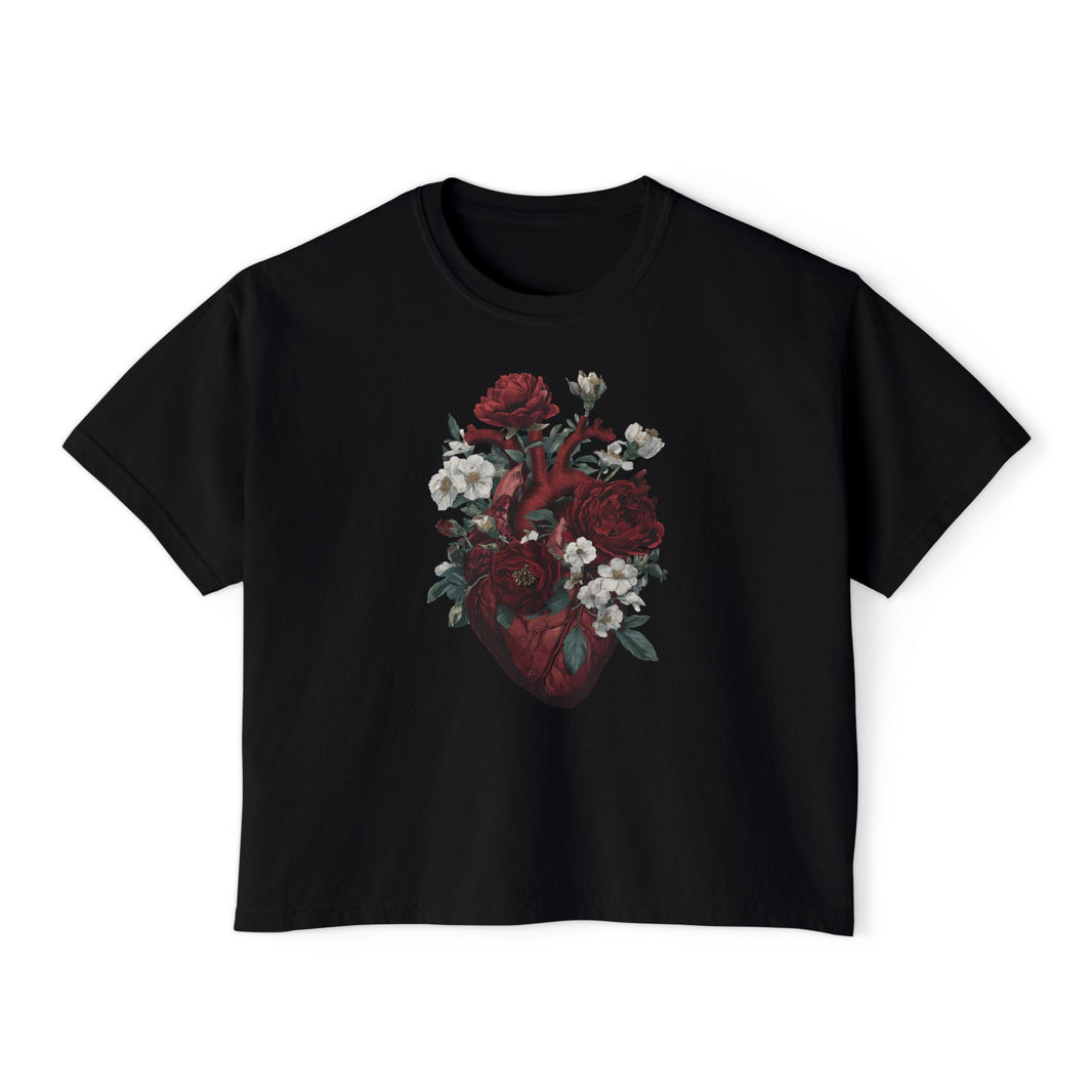 Floral Heart Boxy Tee
