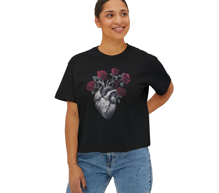 Heart Bloom Tee – Feminine Strength & Rebirth Graphic T-Shirt