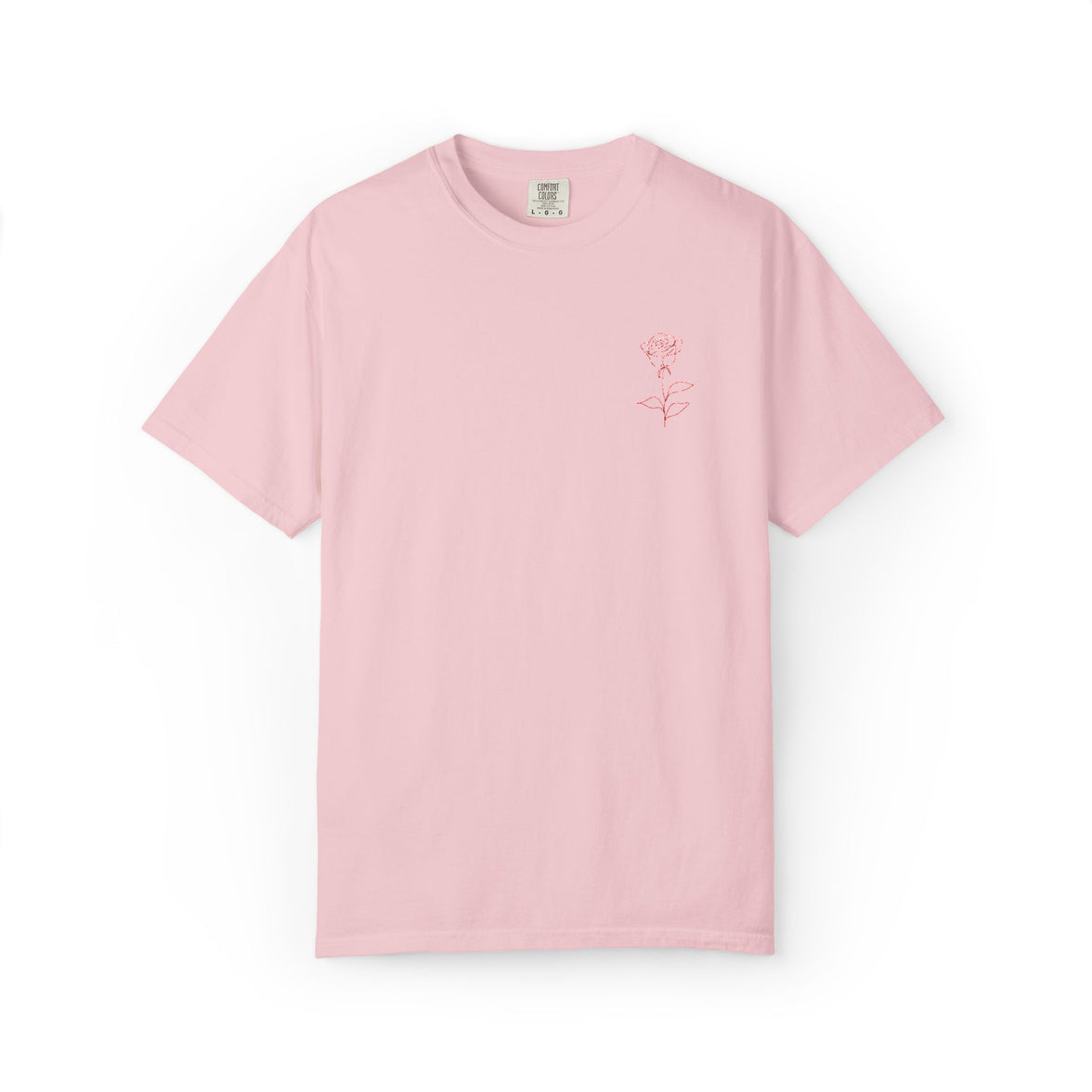 Embroidered Rose T-Shirt - Minimalist chic tee