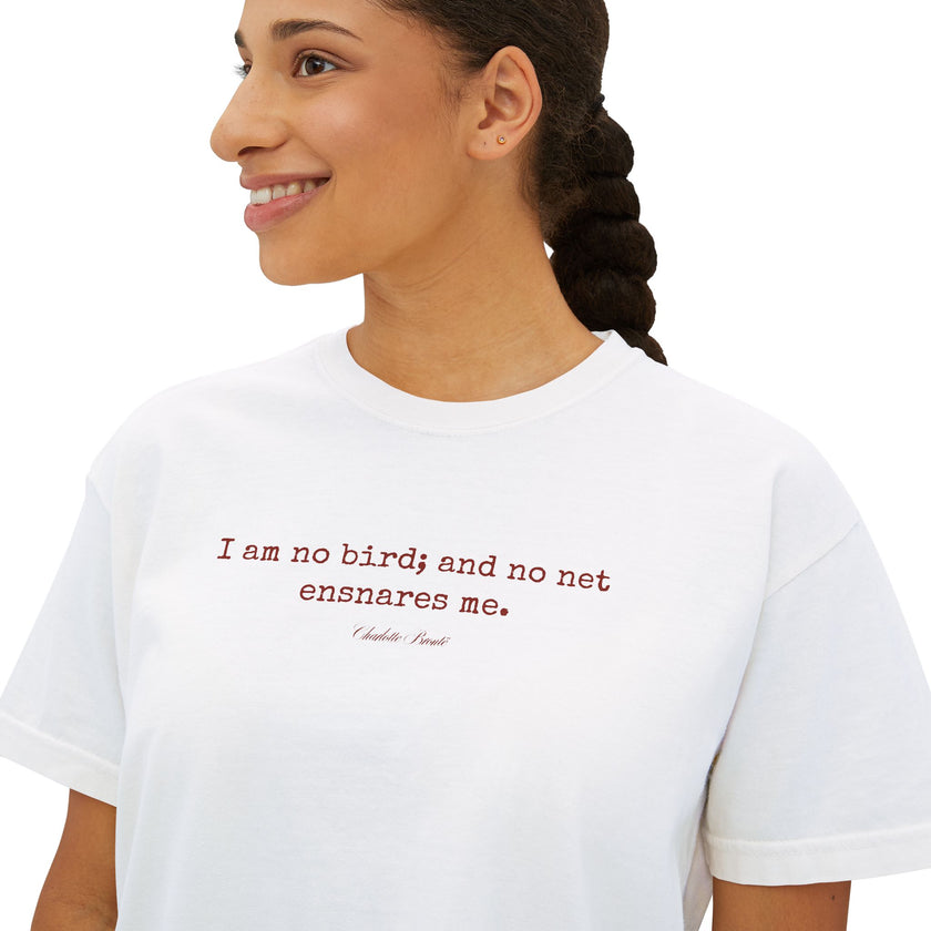 Charlotte Bronte Quote cropped Boxy Tee